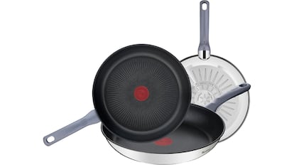 Vista del juego de sartenes Tefal con descuento en Amazon.