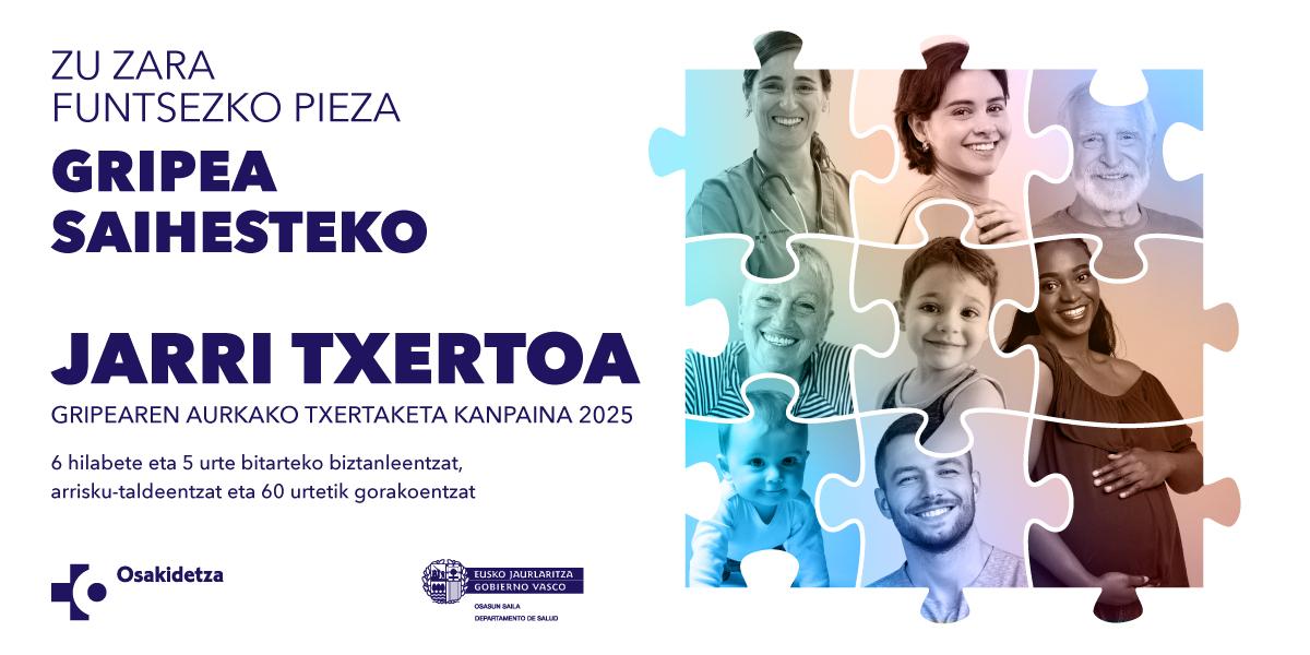 Osakidetza vacuna un 11% más contra la gripe e insiste en animar a inmunizarse