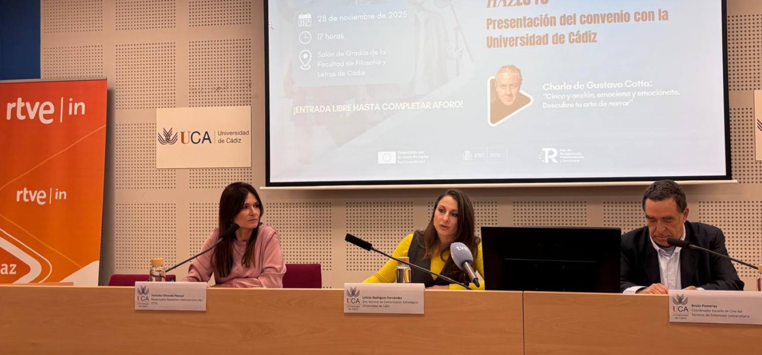 La Universidad de Cádiz y RTVE firman un convenio para impulsar la formación audiovisual abierta a toda la ciudadanía