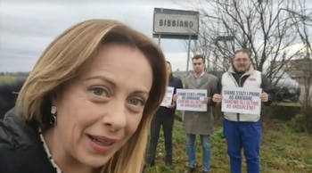 Giorgia Meloni, entonces en la