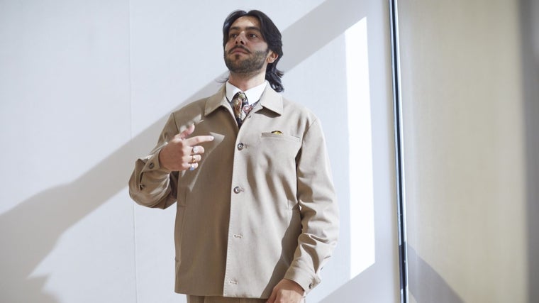 Yerai Cortés, en el estudio de cuerda del Teatro Real, durante la entrevista