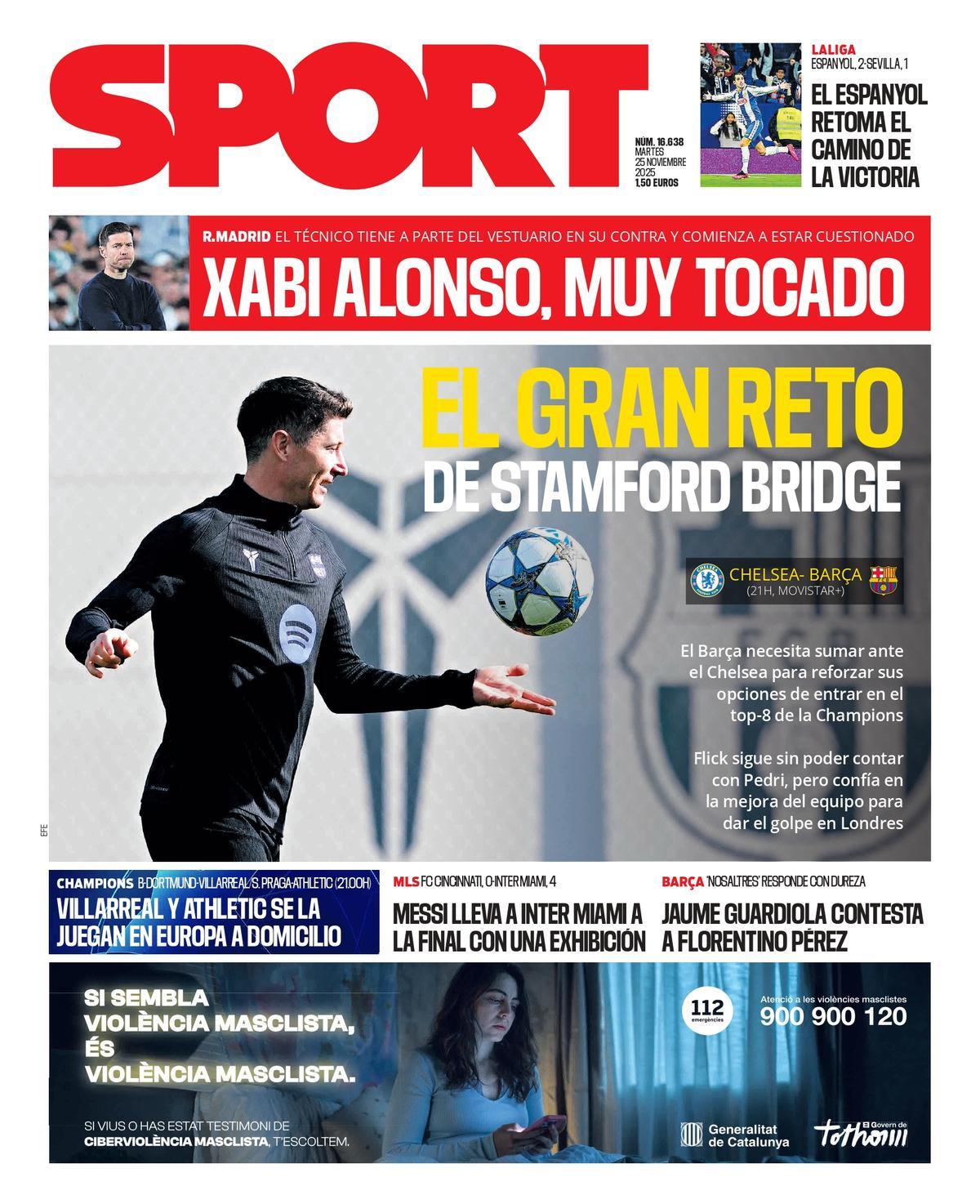 La portada SPORT de este martes