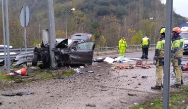 Herido un hombre de 58 años tras un brutal choque con un poste en la A-6