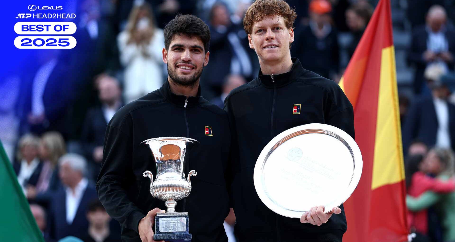 Carlos Alcaraz y Jannik Sinner se enfrentaron seis veces en la temporada 2025.