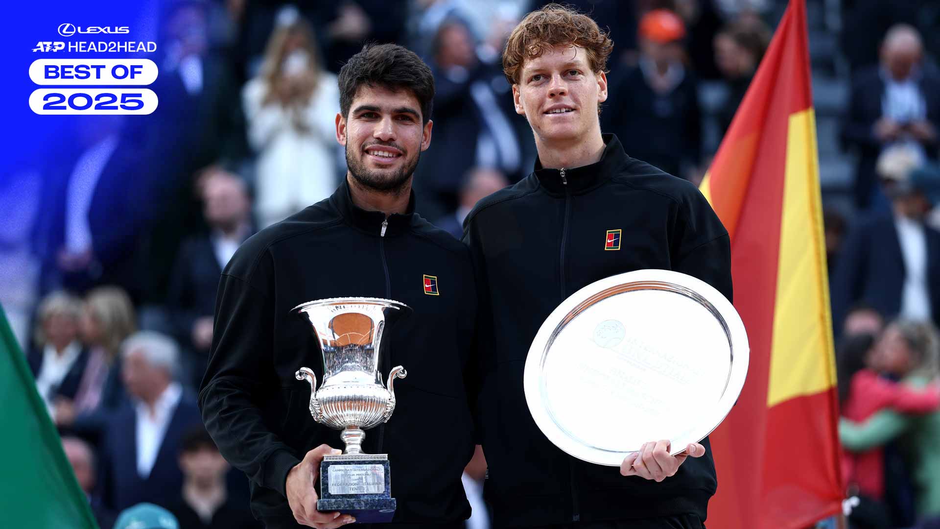 Carlos Alcaraz y Jannik Sinner se enfrentaron seis veces en la temporada 2025.