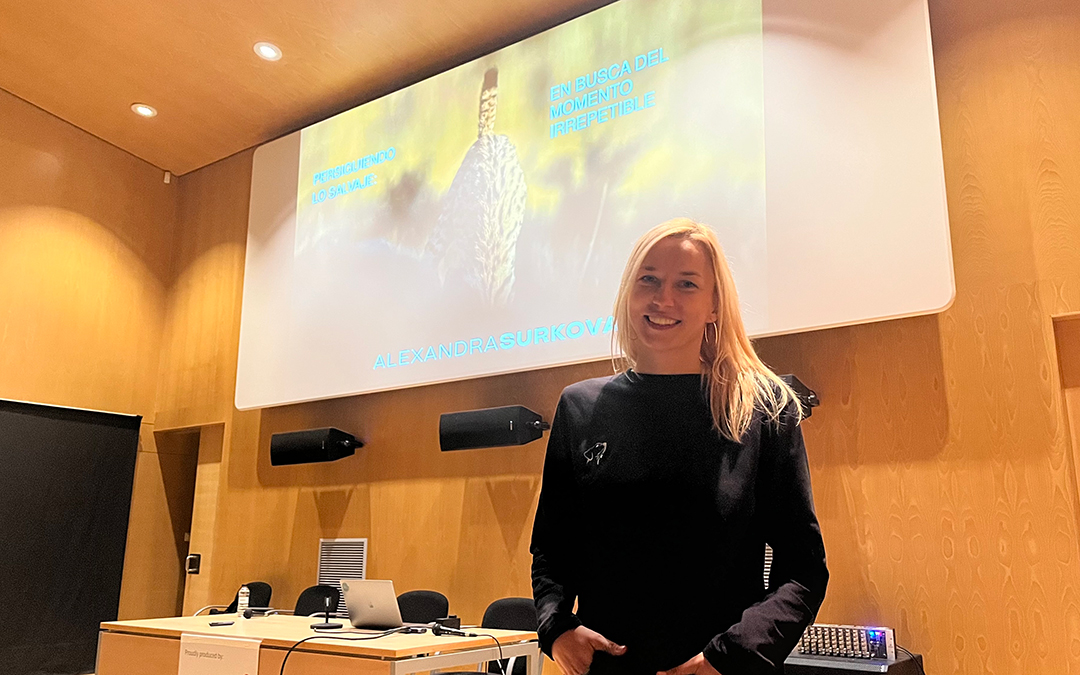 Surkova, el sábado, antes de su ponencia ‘Persiguiendo lo salvaje’ / L. Castel