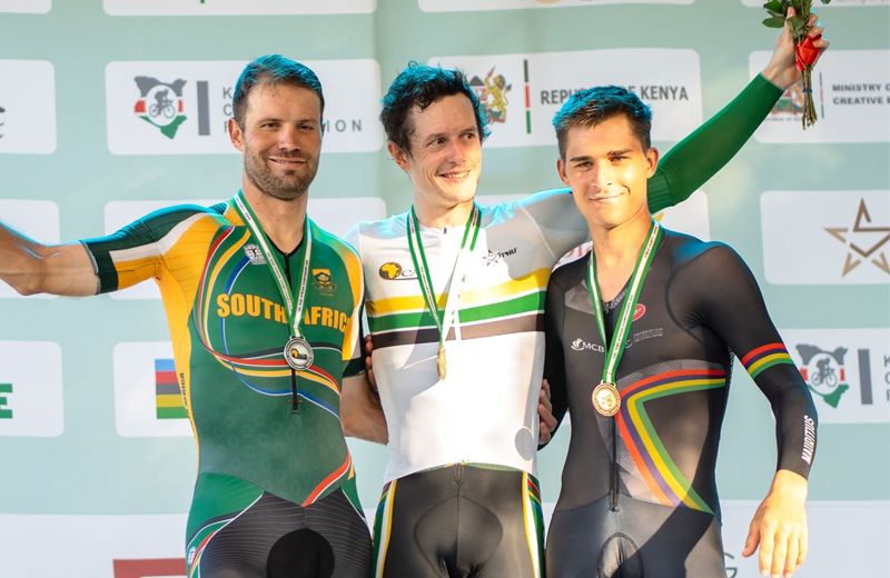 Alexandre Mayer, con la medalla de bronce de la contrarreloj individual.