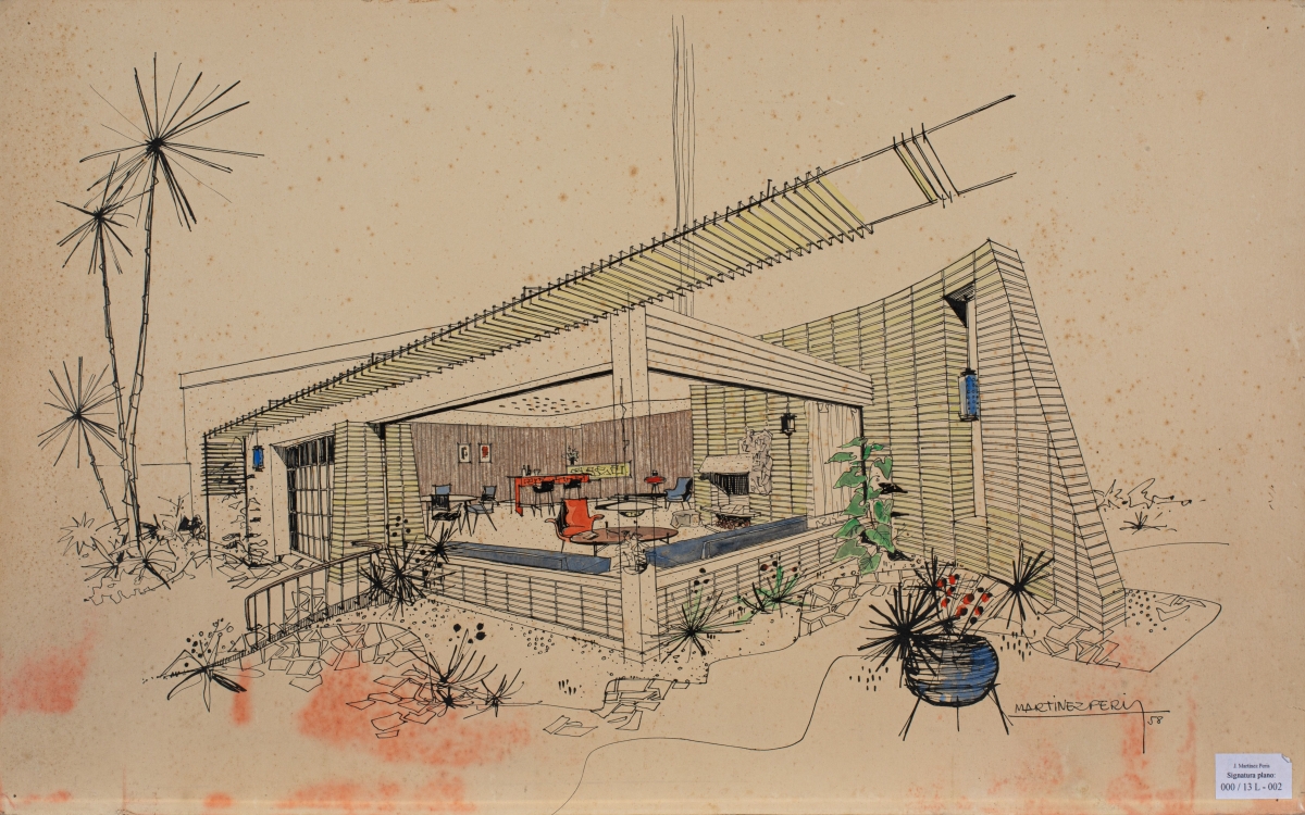 José Martínez Peris, Diseño de interior, 1958. Arxiu Valencià del Disseny. -