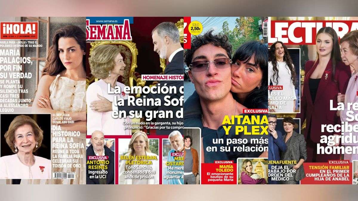 Las portadas de las revistas del corazón: María Palacios, mujer de Lequio, Antonio Resines, en la UCI y Aitana y Plex