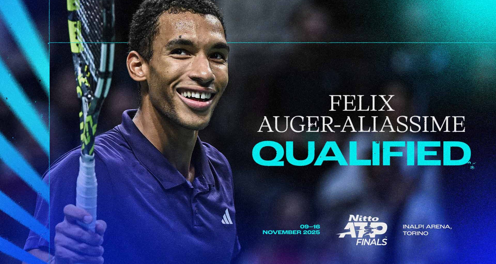 Felix Auger-Aliassime competirá por segunda vez en las Nitto ATP Finals.