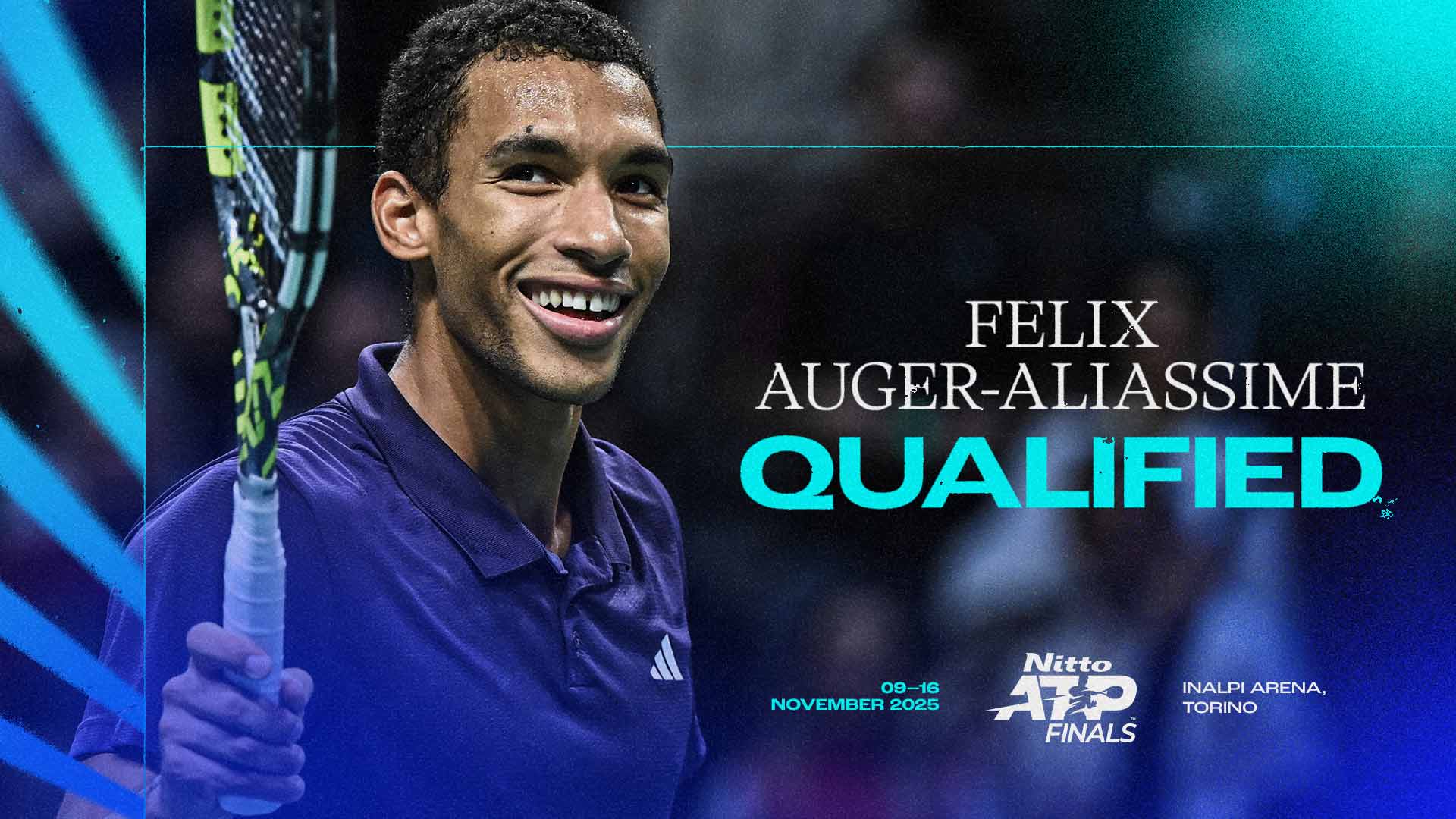 Felix Auger-Aliassime competirá por segunda vez en las Nitto ATP Finals.