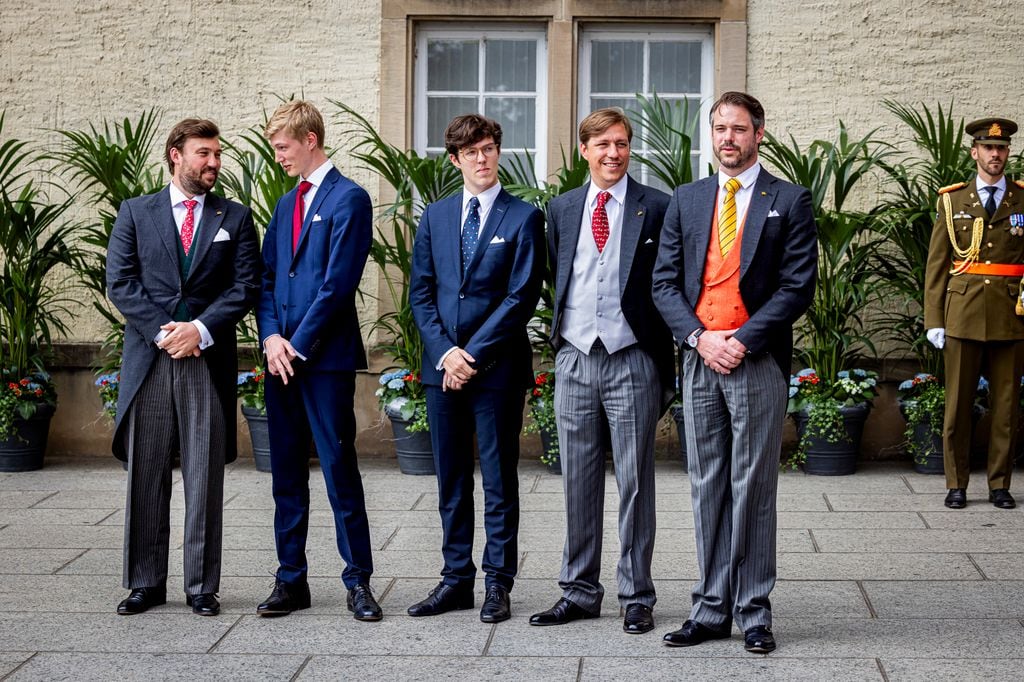 Los príncipes Sebastian, Noah, Gabriel, Luis y Félix de Luxemburgo en el Día Nacional 