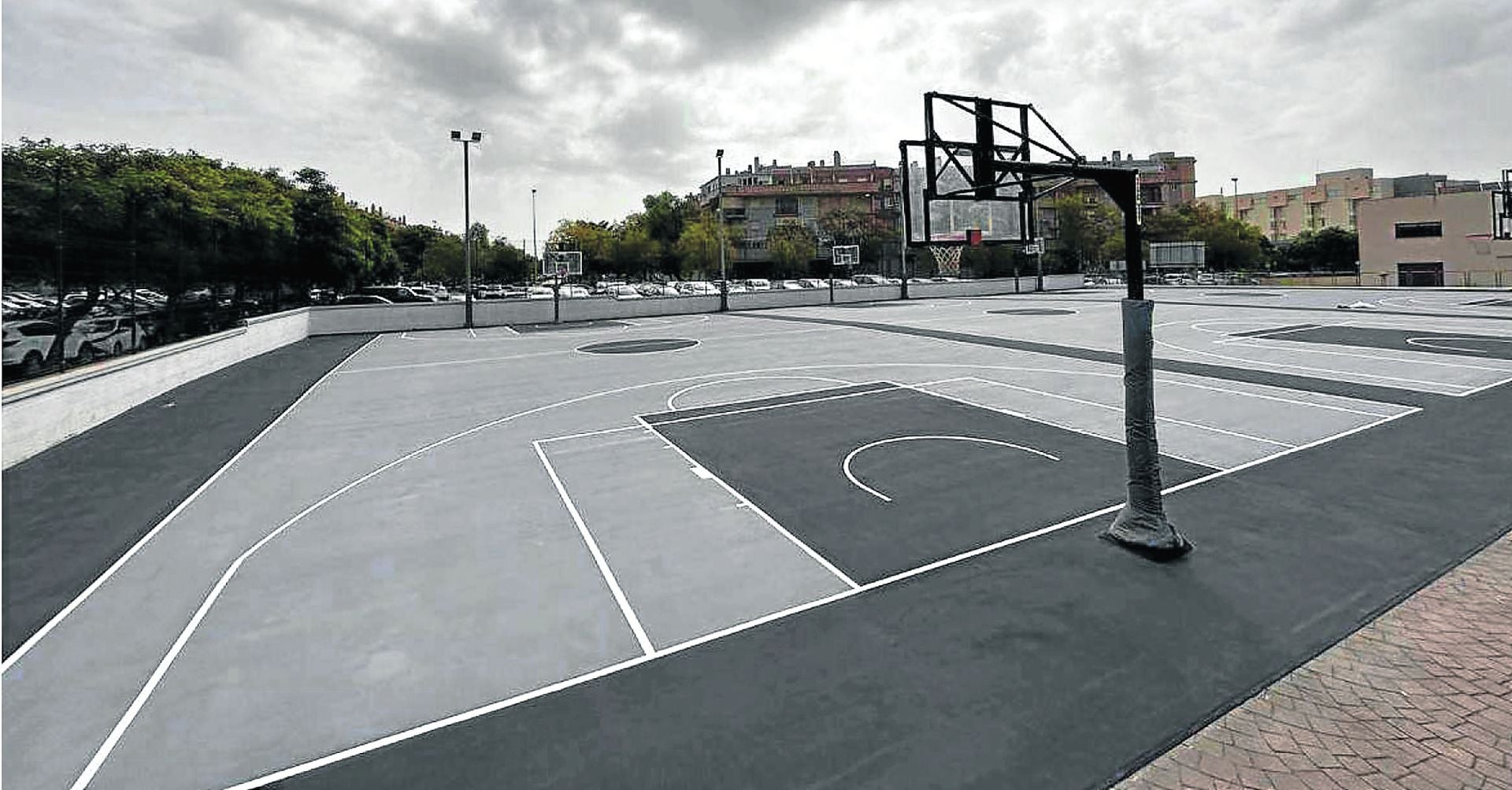 La cancha de Gros se asemejará a esta pista de baloncesto.