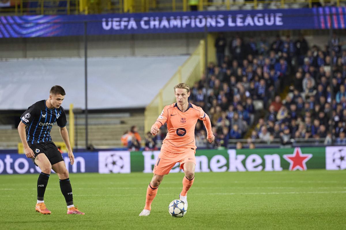 De Jong se vio superado por el centro del campo del Brujas