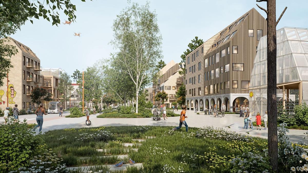 El plan para la ciudad sueca prevé la creación de 110.000 m² de vivienda en madera.