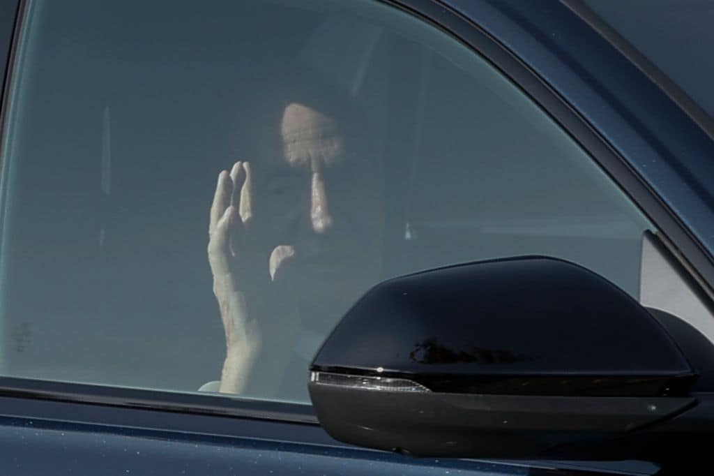 Juan Carlos llega al almuerzo privado para conmemorar el 50 aniversario de la monarquía