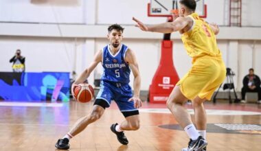 Wesley Van Beck, en su partido del jueves con Azerbaiyán