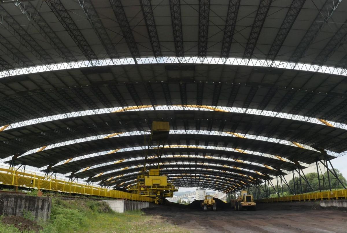 Cubierta del parque de carbones de la central de Endesa en As Pontes