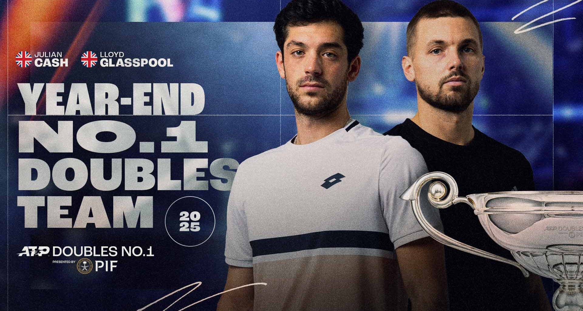 Julian Cash y Lloyd Glasspool se aseguran el Year-End ATP Doubles No. 1 presented by PIF.