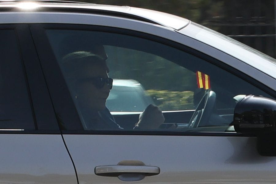 La infanta Elena llega al almuerzo privado para conmemorar los 50 años de la monarquía