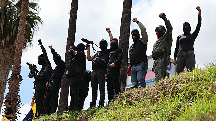 Los 'colectivos', las organizaciones paramilitares del chavismo, también han participado en ejercicios militares