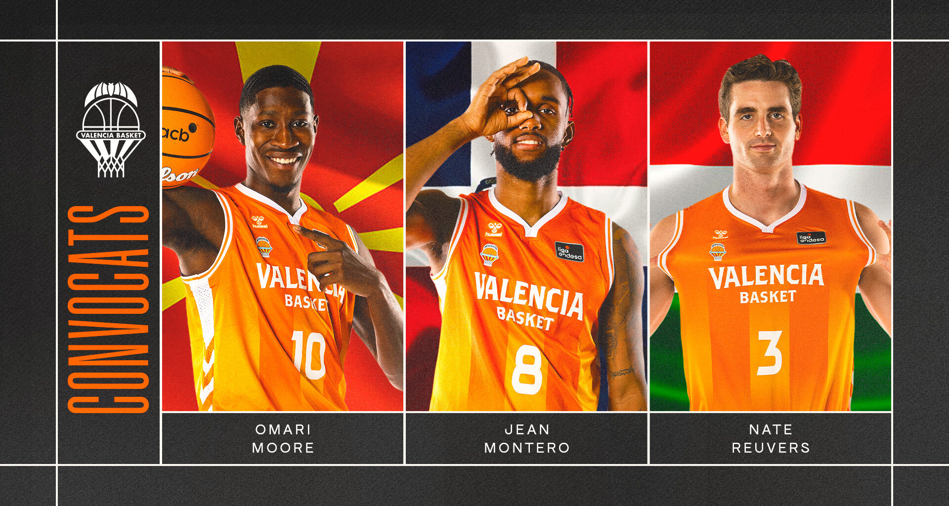 Tres jugadores taronja competirán con sus selecciones nacionales en las ventanas de noviembre