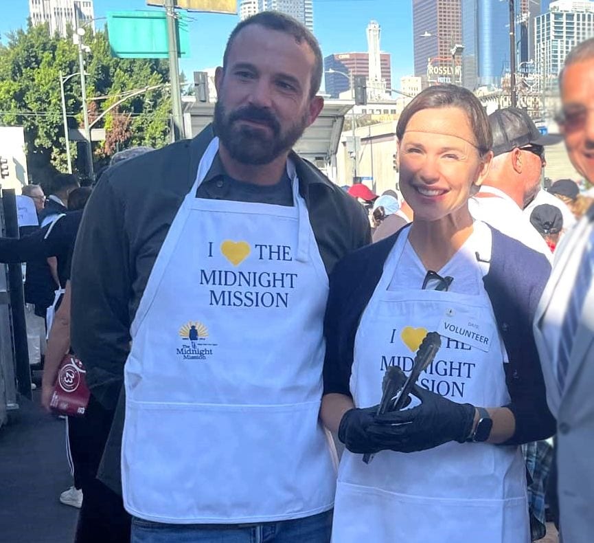Ben Affleck y Jennifer Garner en un evento de Midnight Mission