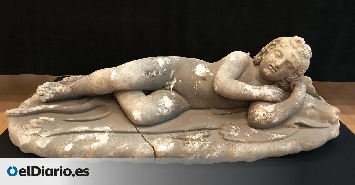 Descubren la escultura de un nuevo "Cupido durmiente", una obra maestra del arte romano de hace 2.000 años