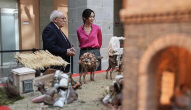 La presidenta Isabel Díaz Ayuso durante la inauguración del tradicional Belén