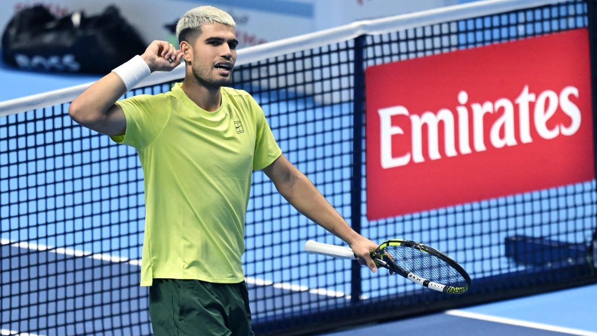 Alcaraz celebra el triunfo ante Fritz