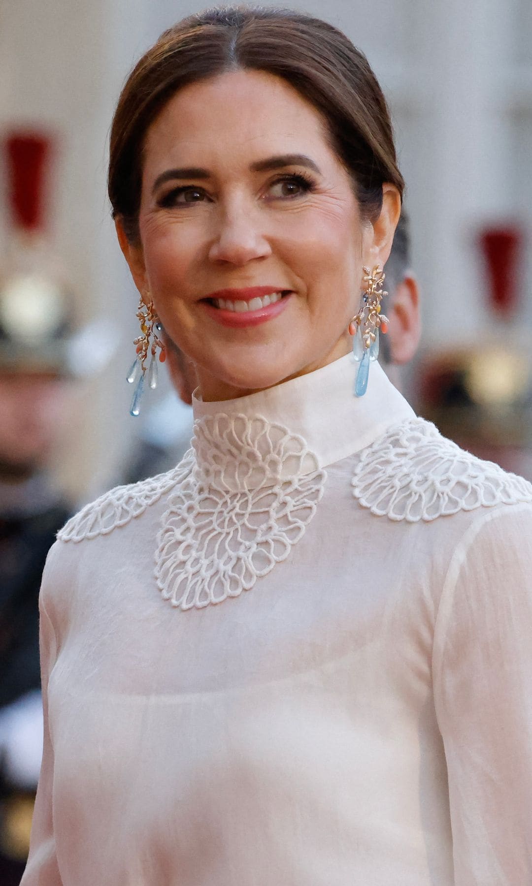 Mary de Dinamarca en la cena de gala celebrada en París en honor de los Reyes de Dinamarca