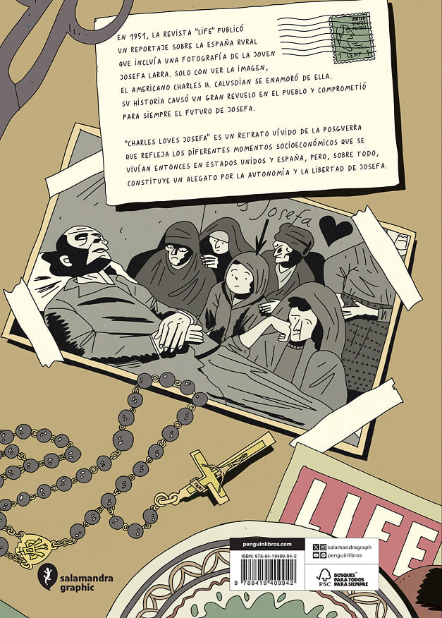 Contraportada de Charles loves Josefa, Fermín Solís
Salamandra Graphic, Penguin Libros