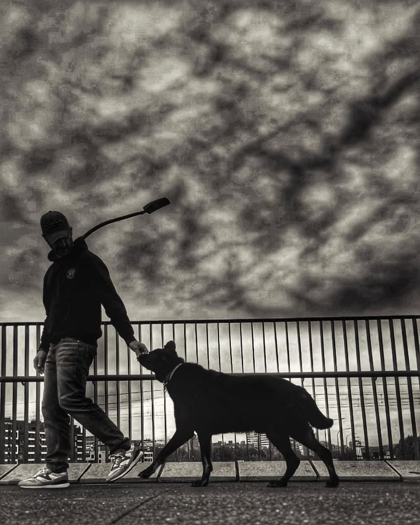 Dani Rovira con su perro Lobo