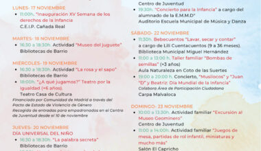 Del 17 al 23 de noviembre Collado Villalba celebra la XV Semana de los Derechos de la Infancia - Ayuntamiento de Collado Villalba