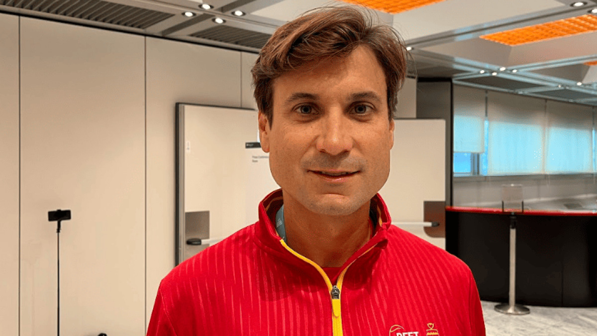 David Ferrer, entrevistado por Carlos Navarro en Bolonia. Fuente: Puntodebreak