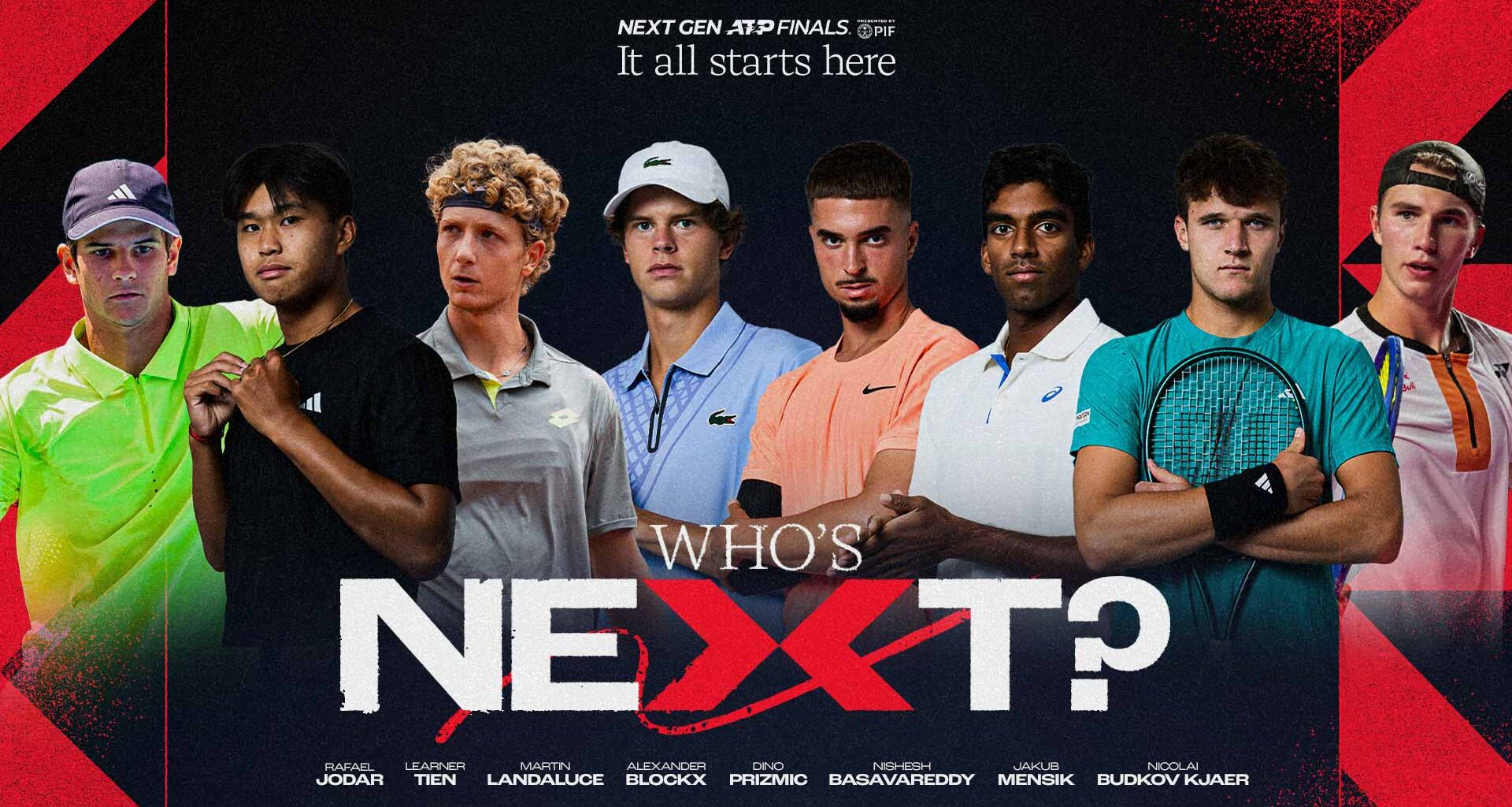 Así queda el cartel de jugadores clasificados a las Next Gen ATP Finals presented by PIF 2025.