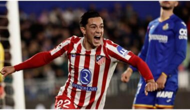 Raspadori celebra el gol ante el Getafe. (EFE)
