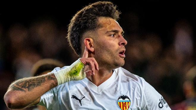 El golazo de Hugo Duro ante el Levante en Mestalla. (Valencia)