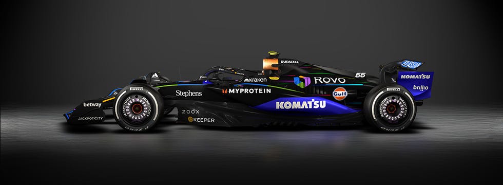 a formula 1 car from williams racing featuring a sleek design and sponsor logos