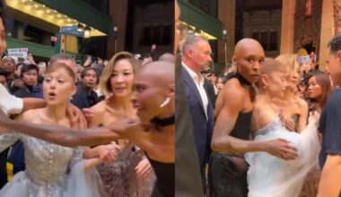 Video: Ariana Grande fue agredida por un fanático y la actriz Cynthia Erivo intervino para defenderla