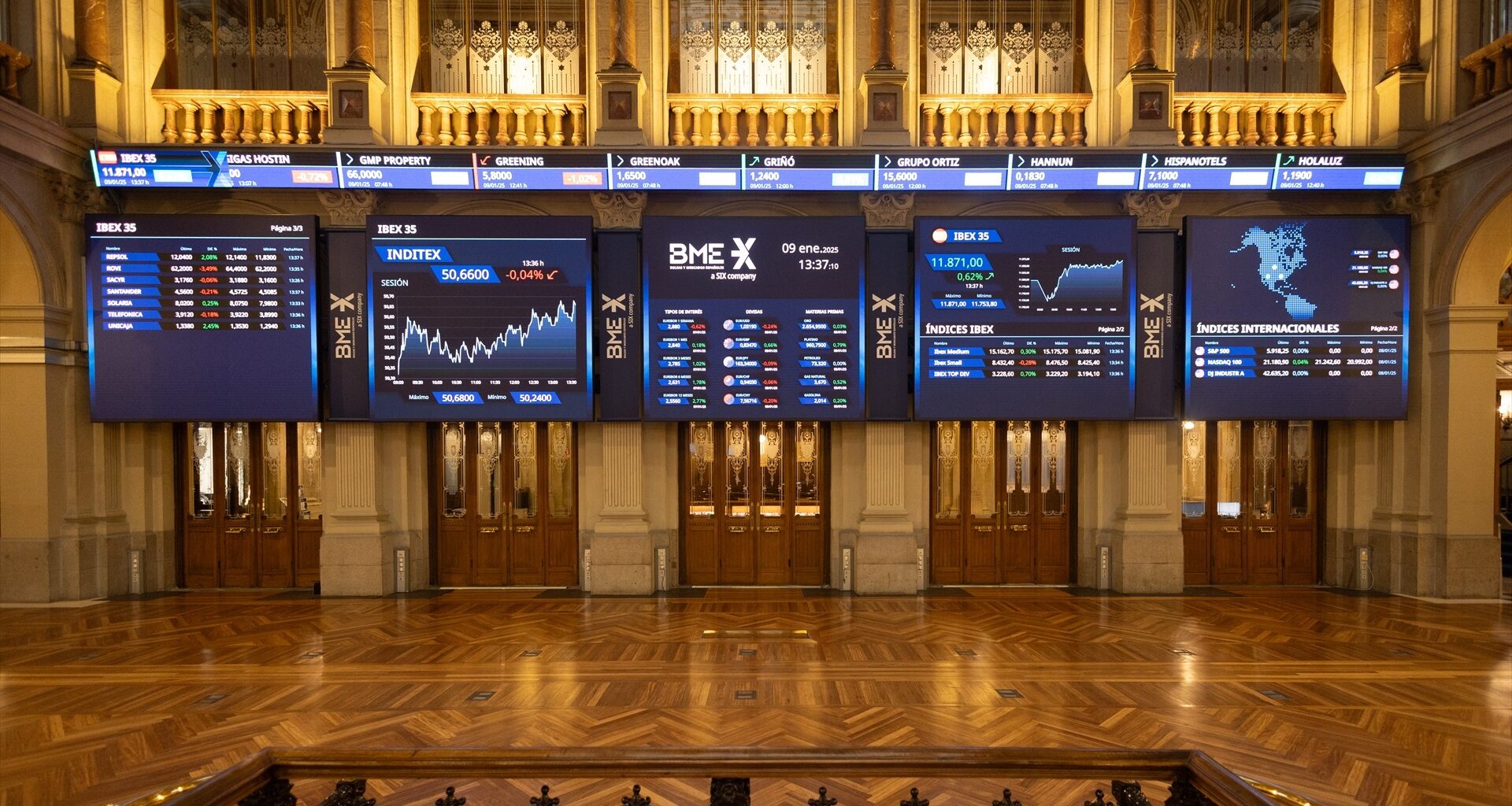 Santander y BBVA impulsan al IBEX 35 entre expectativas de recortes de tipos en EEUU