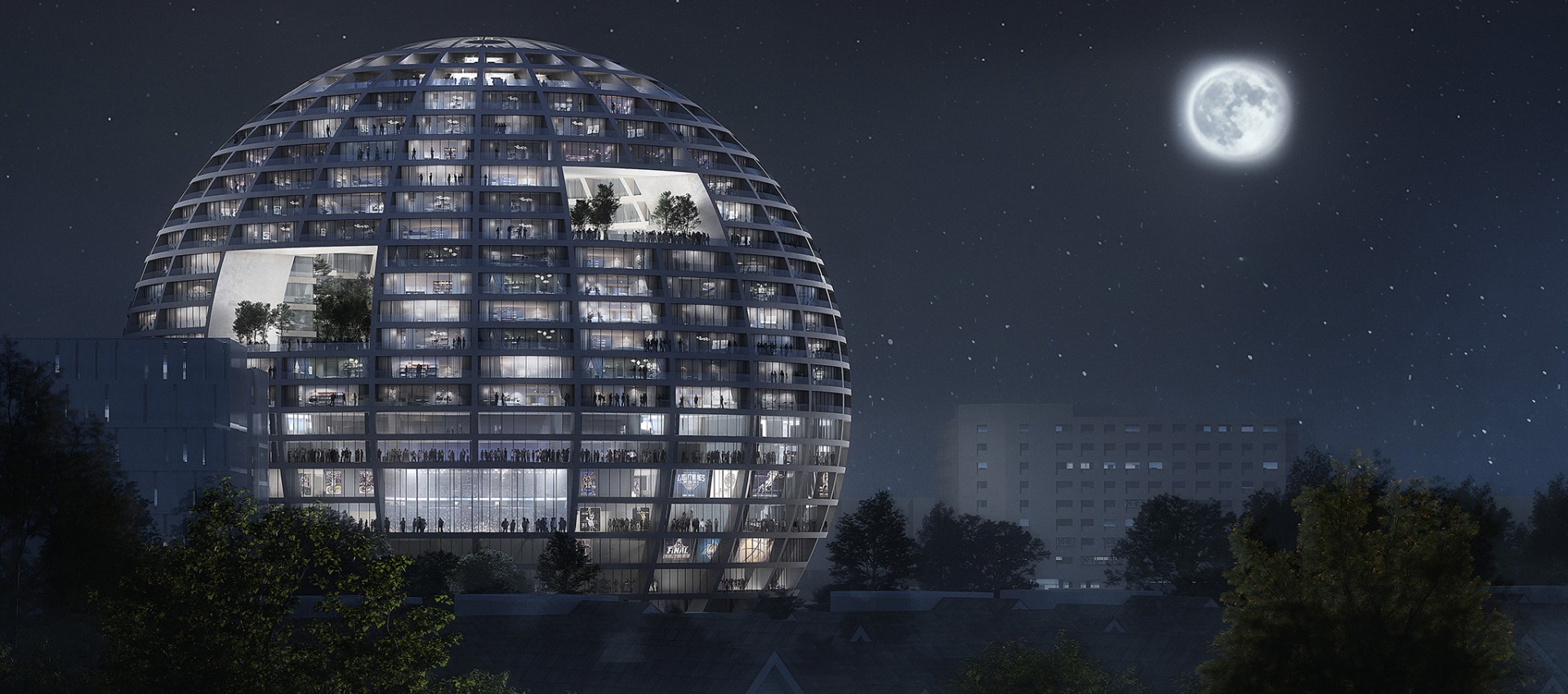 «The Grand Ballroom» de MVRDV gana el concurso para un complejo con estadio, apartamentos y hotel