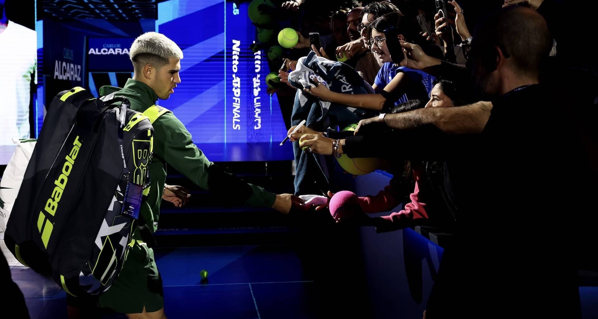 Carlos Alcaraz, al terminar el partido ante Álex de Miñaur.