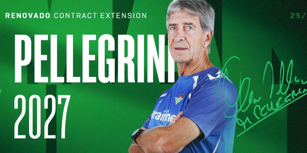 El Betis anuncia la renovación de Pellegrini hasta 2027