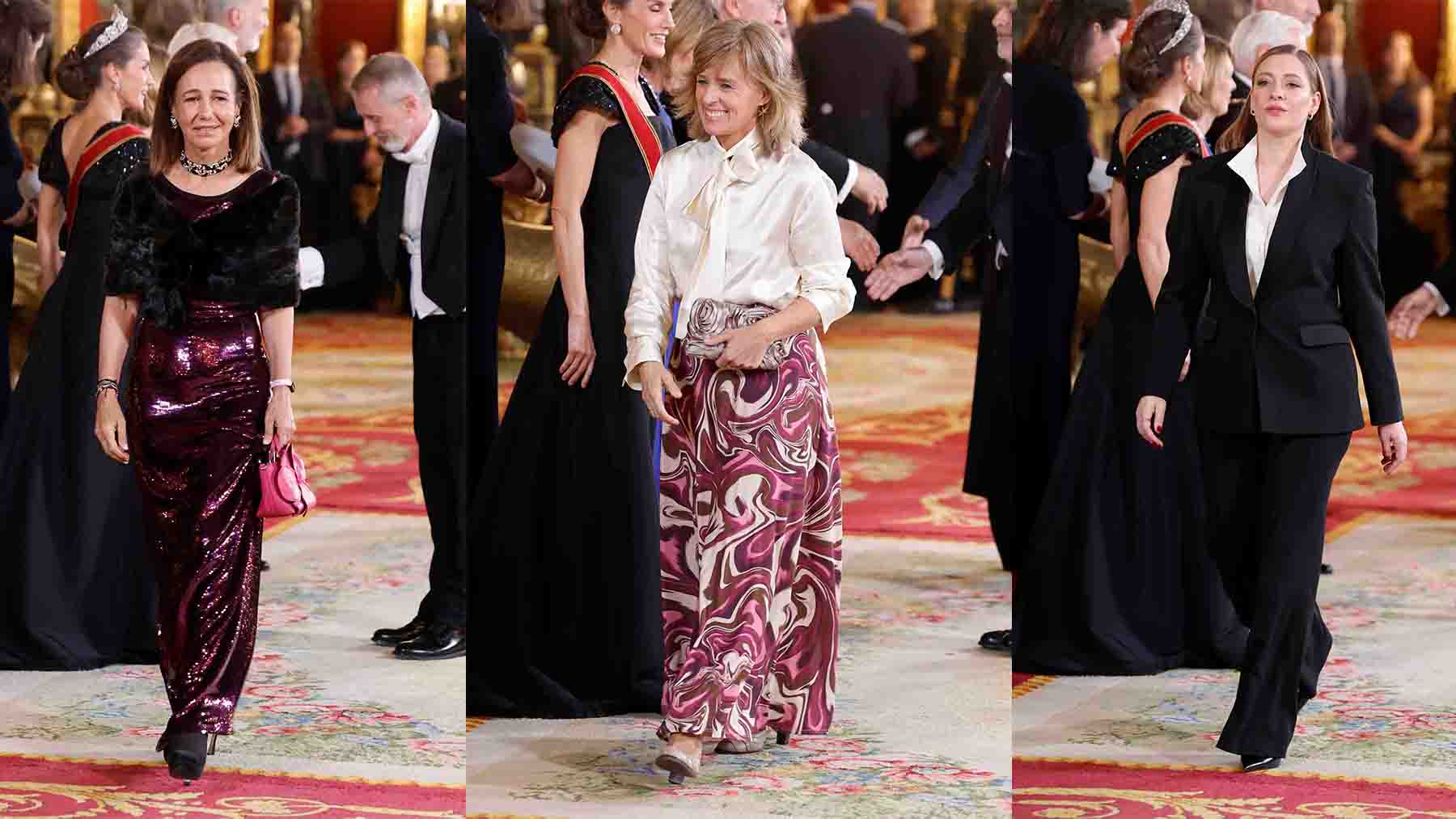 las más elegantes en la cena de gala en el Palacio Real