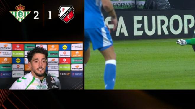 La reacción de Pablo Fornals al ver la acción de Isco Alarcón.