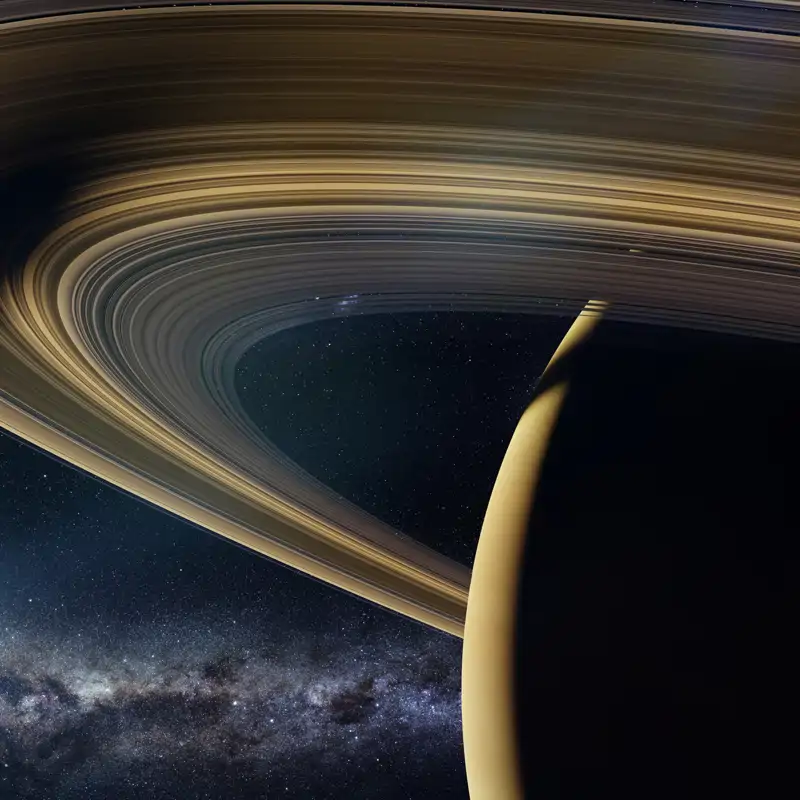 Representación de los anillos de Saturno