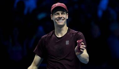 Sinner sonríe: debutó con victoria ante Aliassime en Turín y ya espera a Zverev. Fuente: Getty