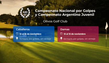 El Campeonato Nacional por Golpes se juega en en el Olivos Golf Club