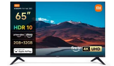 Televisor Xiaomi TV F 65 de 65 pulgadas con 4K UHD, HDR10, Fire TV, Alexa y compatibilidad con Apple AirPlay.